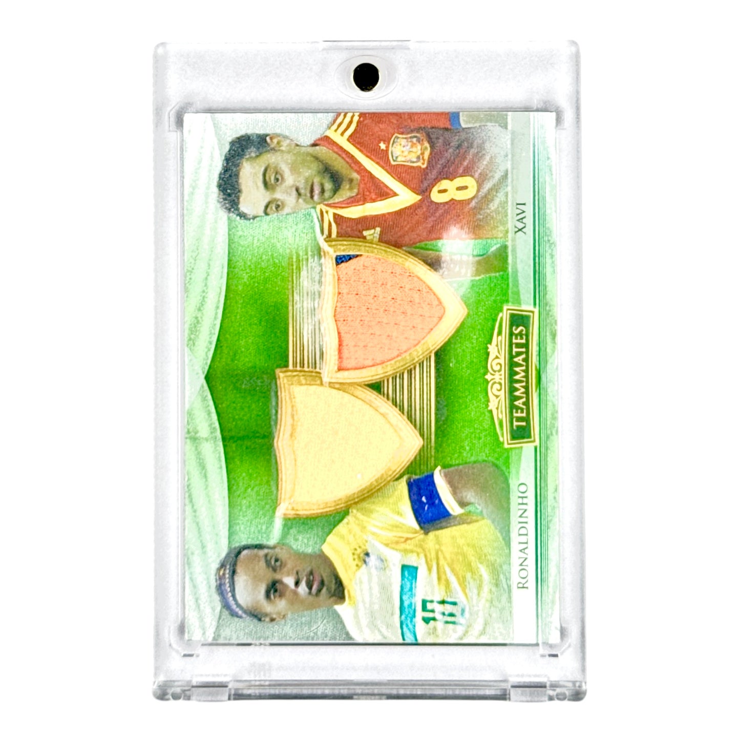 Ronaldinho Xavi 2014 Futera Unique Dual Jersey 02/55