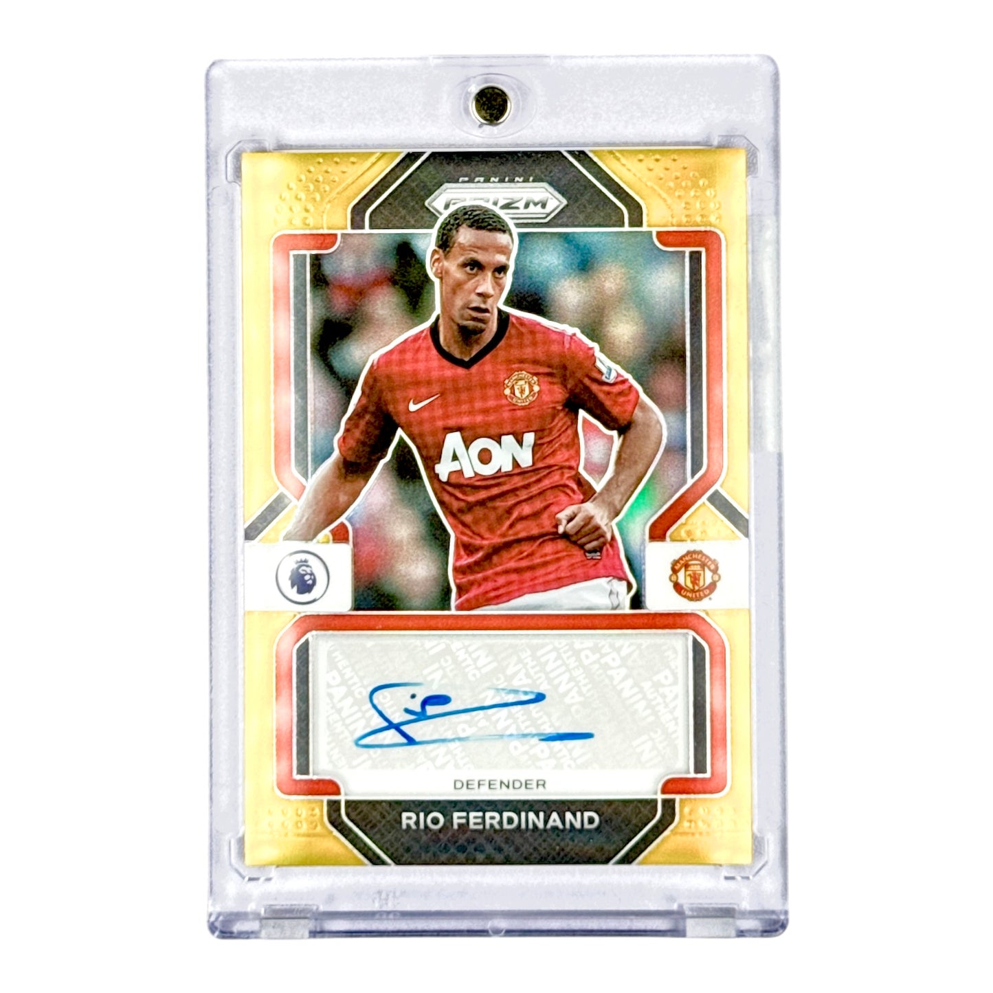 Rio Ferdinand 2022-23 Panini Prizm Soccer English Premier League Auto Gold 08/10 #S-RIO