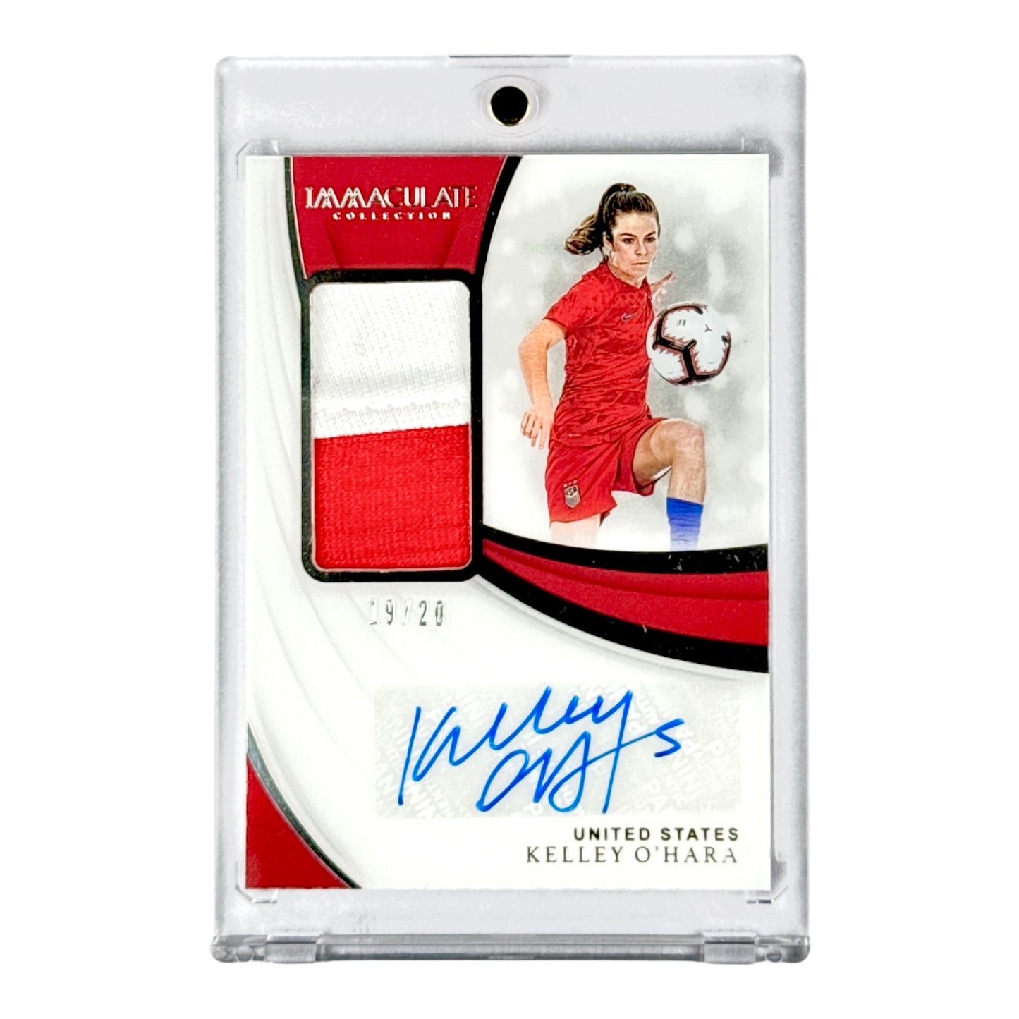 Kelly O' Hara 2019-20 Panini Immaculate Soccer 2 Color Patch Auto 19/20 #PA-KOH