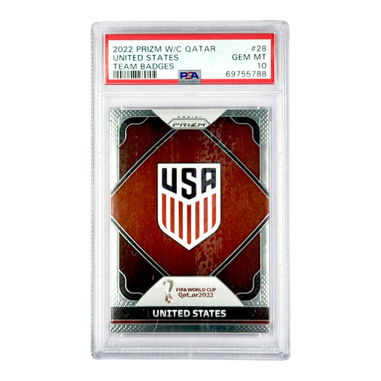 2022 Panini Prizm World Cup USA Team Badges #28 PSA 10