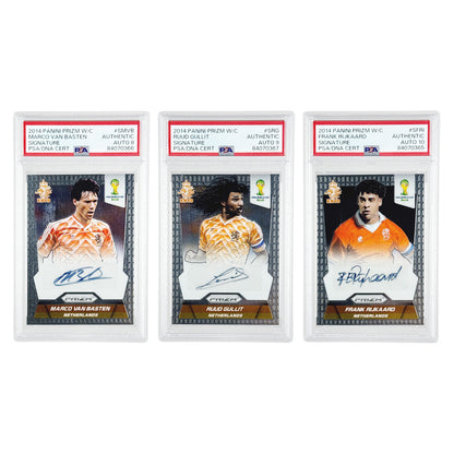 Set of 3 Rijkaard Van Basten Gullit 2014 Panini Prizm World Cup Auto PSA Authentic 8/9/10