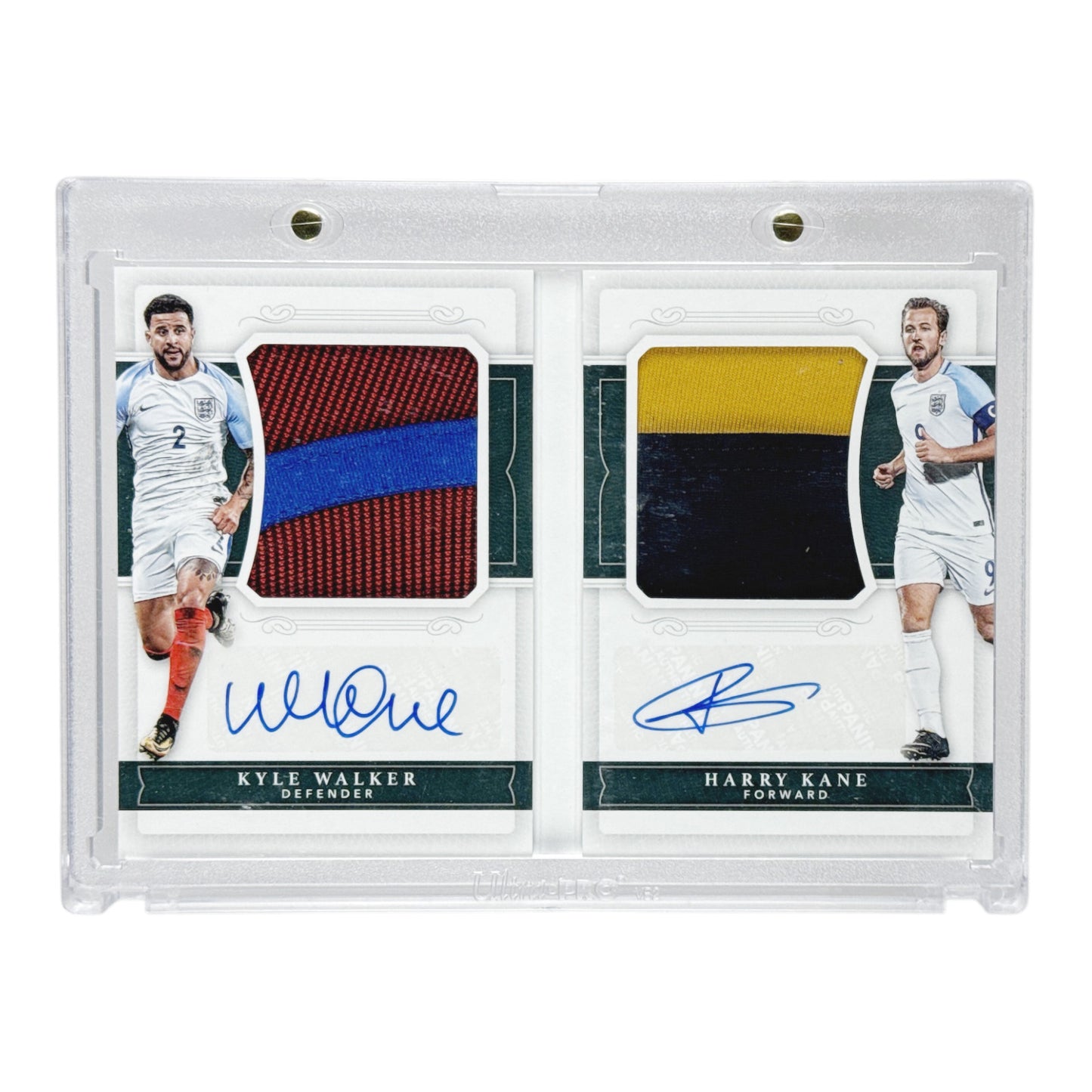 Harry Kane Kyle Walker 2018 Panini National Treasures Soccer Dual Jersey Auto 05/15 #DJ-WK