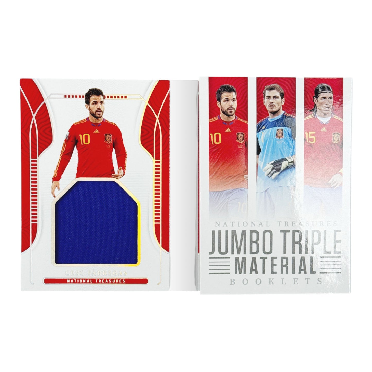 Frabregas Casillas Ramos 2022-23 Panini National Treasures Road to FIFA World Cup Qatar Jumbo Triple Material Booklet 10/40 #TM-ESP