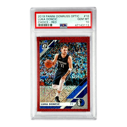 Luka Doncic 2019-20 Panini Donruss Optic Choice Red 14/88 #16 PSA 10