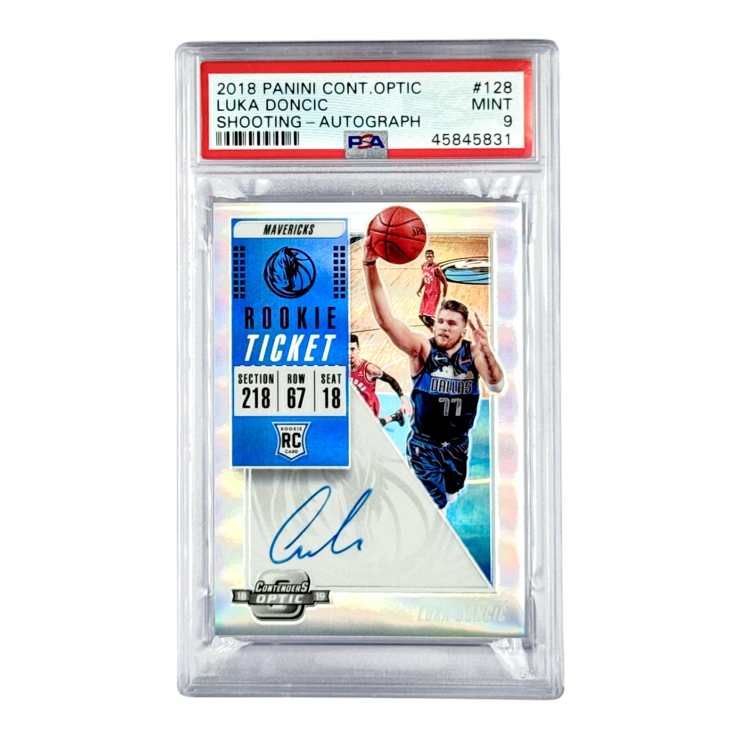 Luka Doncic 2018-19 Panini Contenders Optic Auto Shooting Rookie RC #128 PSA 9