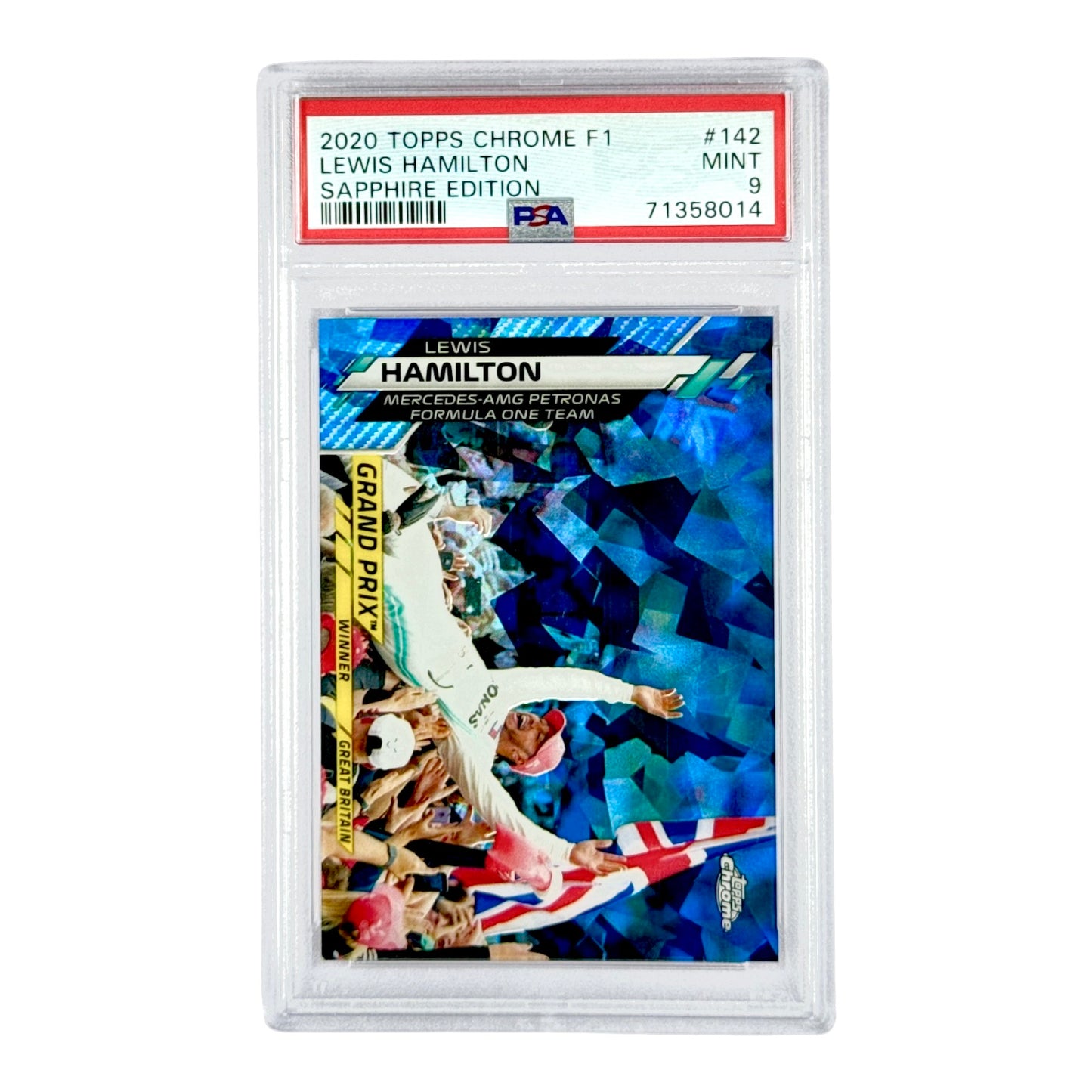 Lewis Hamilton 2020-21 Topps Chrome F1 Sapphire Edition #142 PSA 9