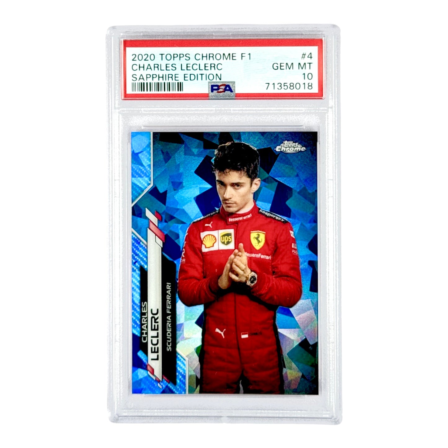 Charles Leclerc 2020-21 Topps Chrome F1 Sapphire Edition #4 PSA 10