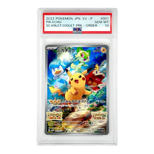 Pikachu 2022 Pokemon Japanese Scarlet & Violet Pre Order Promo #001 PSA 10