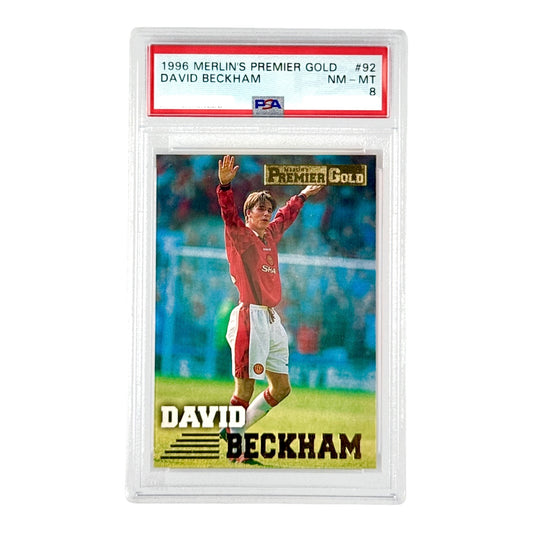 David Beckham 1996 Topps Merlin Premier Gold #92 PSA 8