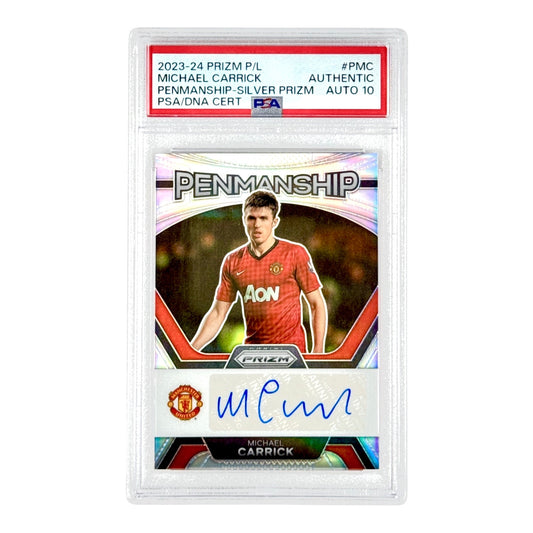 Michael Carrick 2023-24 Prizm English Premier League Silver Auto #PMC PSA Auto 10