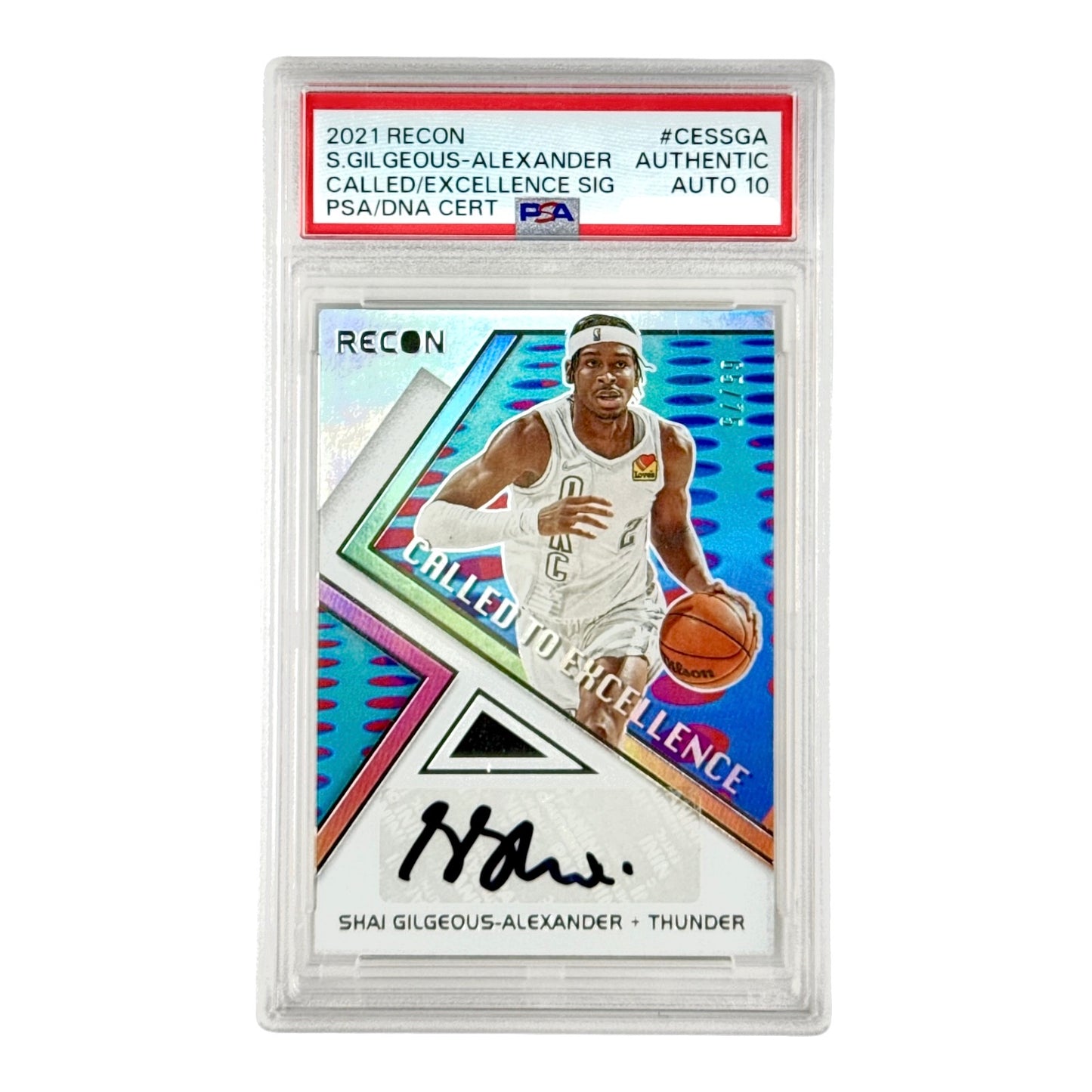 Shai Gilgeous Alexander 2021 Recon Called To Excellence Auto 65/75 #CESSGA PSA Auto 10