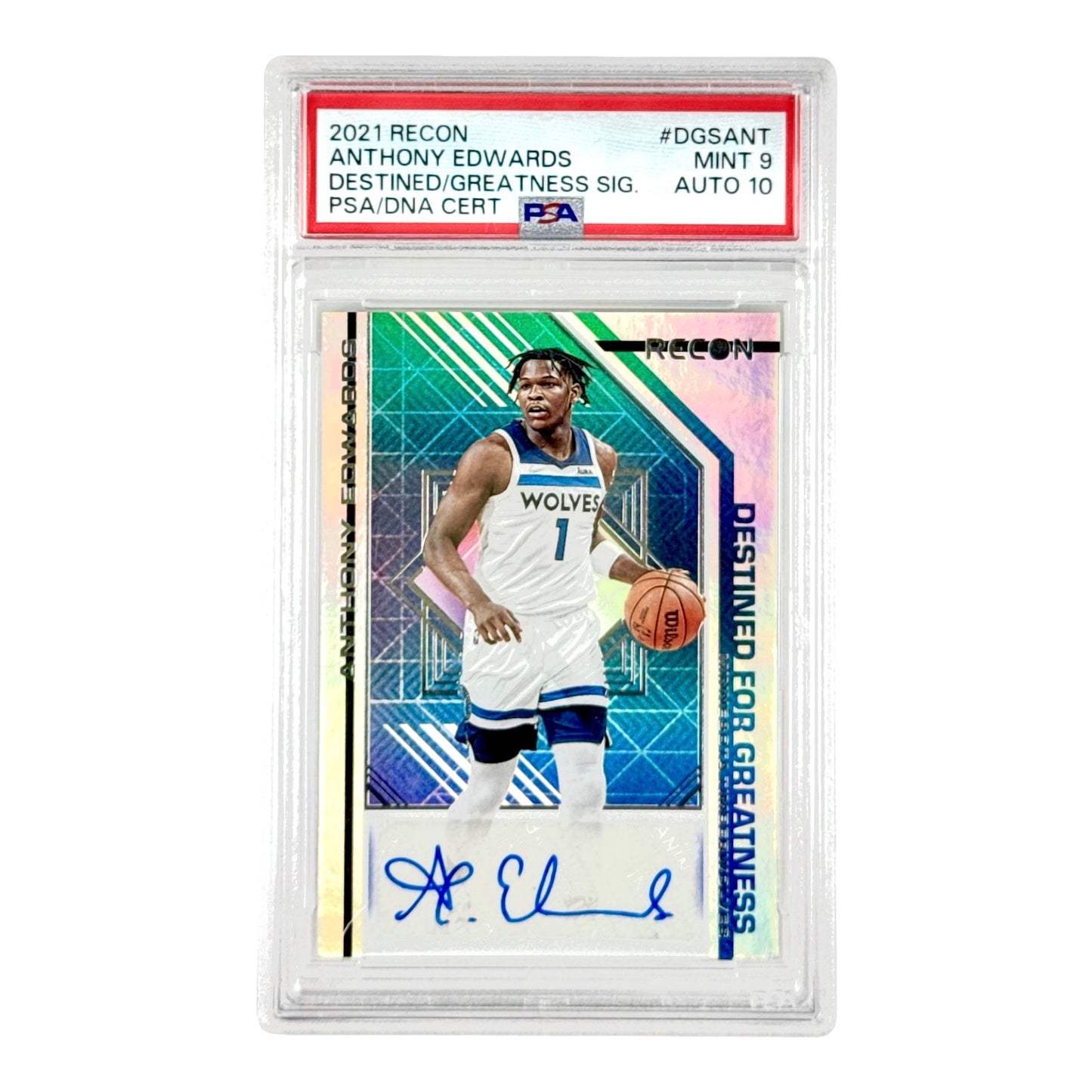 Anthony Edwards 2021 Recon Destined For Greatness Auto #DGSANT PSA 9 Auto 10