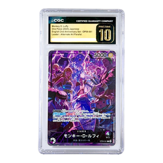 Monkey D.Luffy 2025 One Piece Japanese 2nd Anniversary Set Leader Alternate Art #OP09-061 CGC Pristine 10