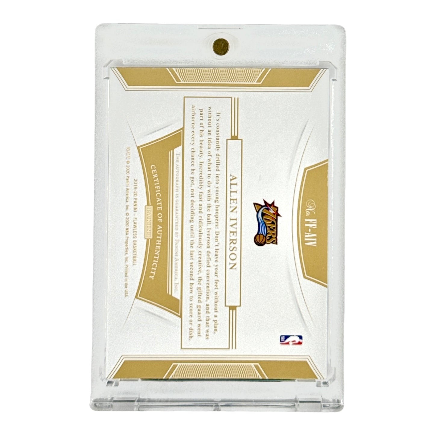 Allen Iverson 2019-20 Flawless Basketball Auto 2/3 #FF-AIV