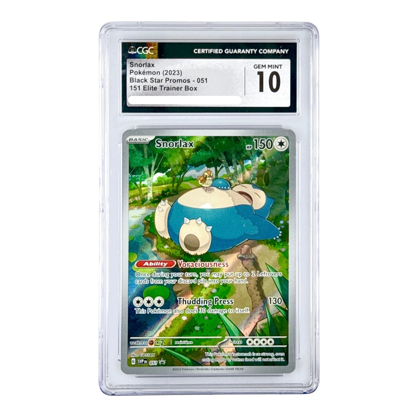 Snorlax 2023 Pokemon English Black star Promo 151 ETB Elite Trainer Box #051 CGC 10