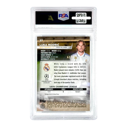 Luka Modric 2022-23 Topps Chrome Stadium Club Green Refractor 67/99 #37 PSA 10