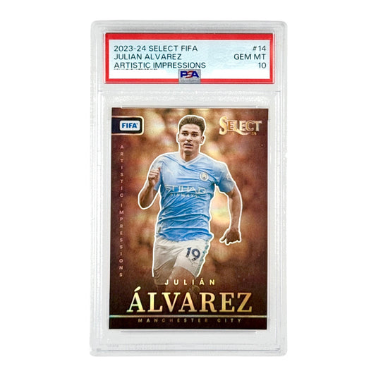 Julian Alvarez 2023-24 Select FIFA Artistic Impressions #14 PSA 10
