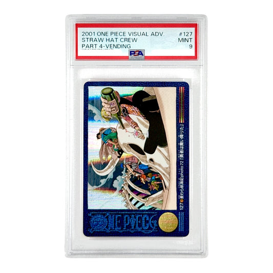Straw Hat Crew 2001 One Piece Japanese Bandai Carddass Visual Adventure Part 4 Vending #127 PSA 9