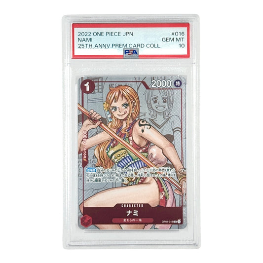 Nami 2022 One Piece Japanese 25th Anniversary Premium Card Collection #016 PSA 10