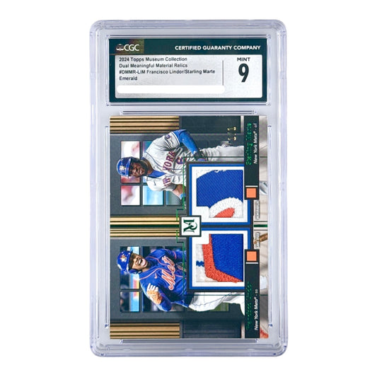 Francisco Lindor/Starling Marte 2024 Topps Museum Collection Dual Meaningful Material Relics Patch 1/1 #DMMR-LIM CGC 9