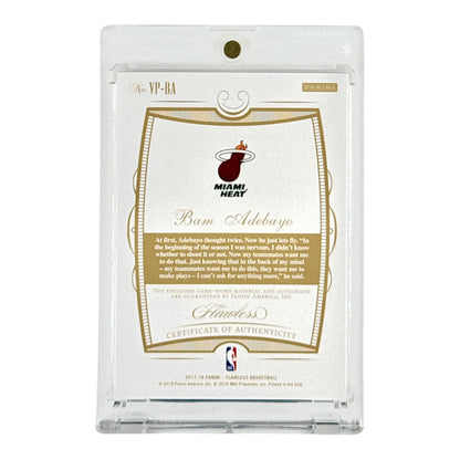 Bam Adebayo 2017-18 Flawless Game-worn Patch Auto 12/15 Rookie RC #VP-BA