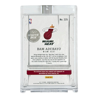 Bam Adebayo 2017-18 Crown Royale Player-worn Patch Auto Rookie RC White Box 1/1 #225