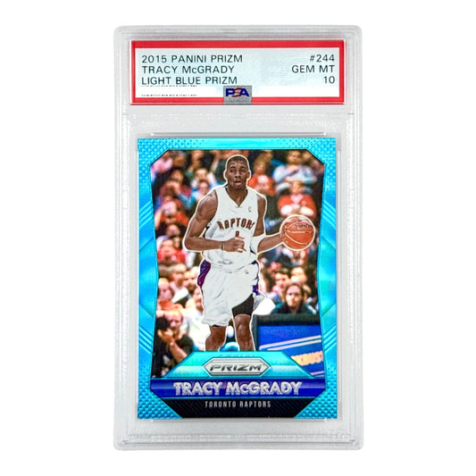 Tracy Mcgrady 2015 Prizm Light Blue 107/199 #244 PSA 10