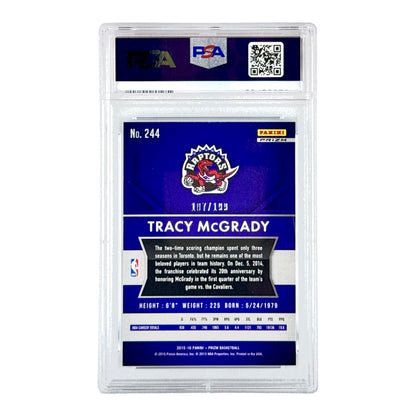 Tracy Mcgrady 2015 Prizm Light Blue 107/199 #244 PSA 10