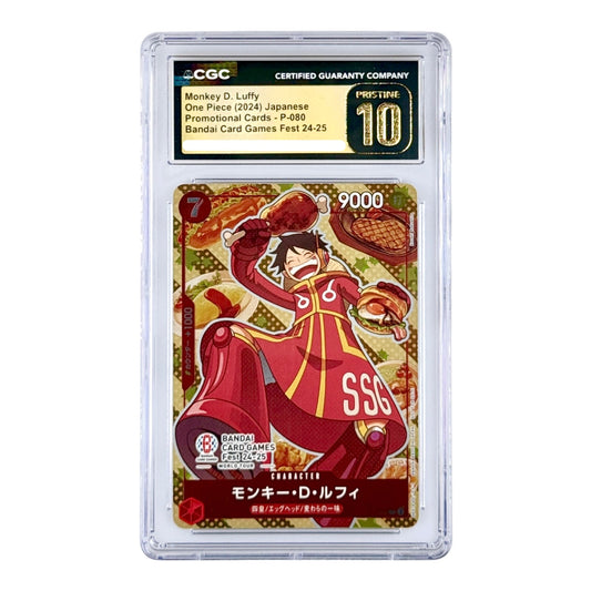 Monkey D. Luffy One Piece Japanese Bandai Card Game Fest 24-25 Promo #P-080 CGC Pristine 10