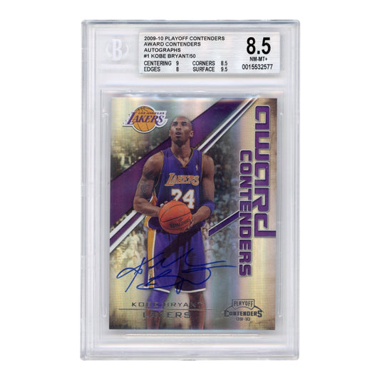 Kobe Bryant 2009-10 Playoff Contenders Award Contenders Auto 20/50 #1 BGS 8.5