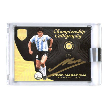 Diego Maradona 2018 Panini Eminence Soccer Championship Calligraphy CC-DM 3/5