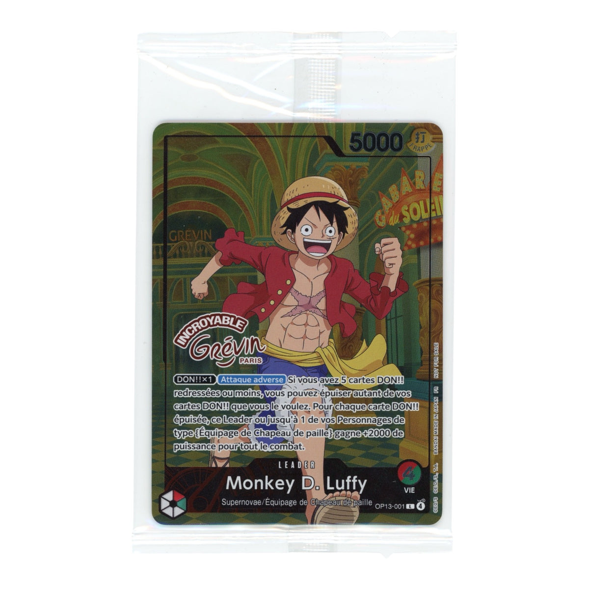 Luffy 2026 One Piece France Musee Grevin Paris Promo Sealed Pack