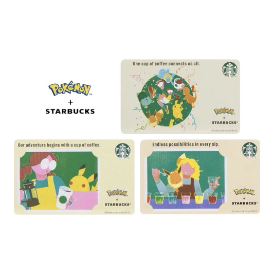 Set of 3 2026 Pokemon Japanese X Starbucks Card