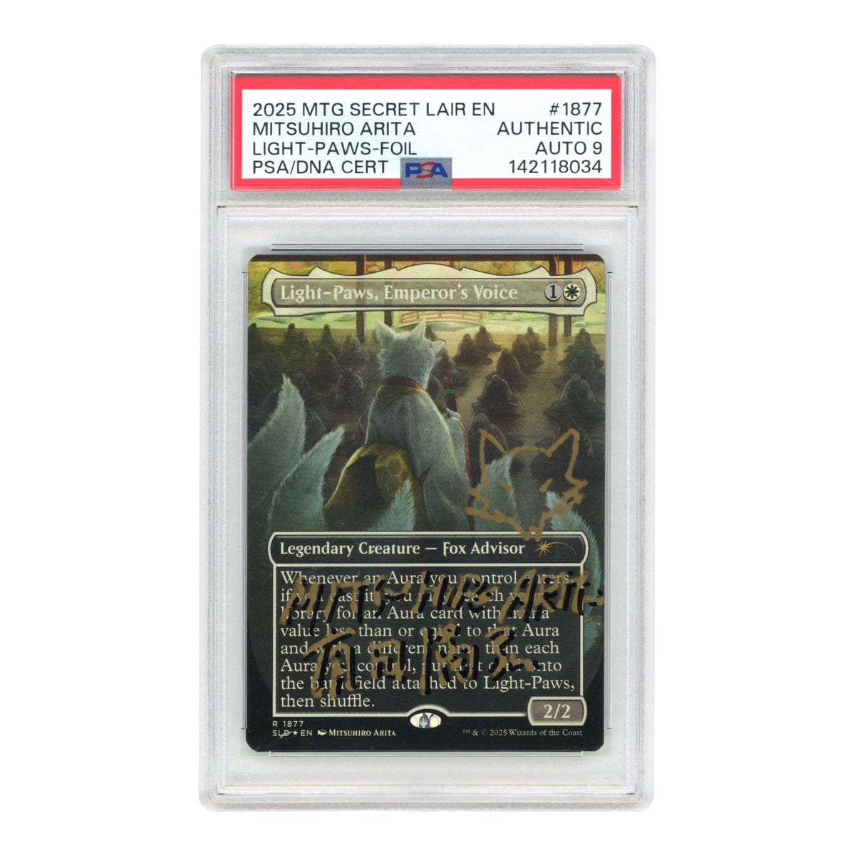 2025 Magic The Gathering English Secret Lair Mitsuhiro Arita Signed Auto #1877 PSA Authentic Auto 9