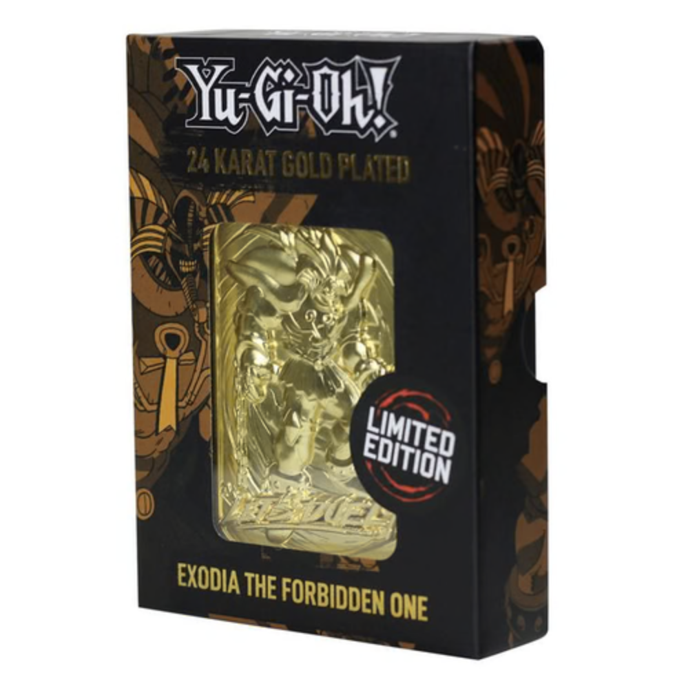 Konami Yu-Gi-Oh! Exodia The Forbidden One Limited Edition 24 Karat Gold Plated Metal Card with Display Stand (Limited to 5000)