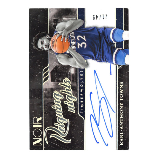 Karl Anthony Towns 2023-24 Panini Noir Reigning Nights Auto 21/49 #RNS-KAT
