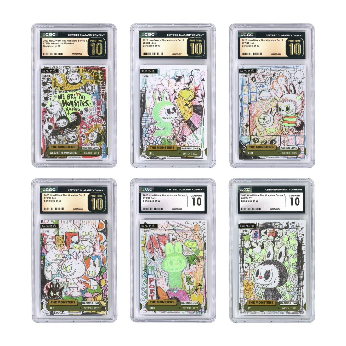 Set of 18 Labubu 2024 How2work The Monster Series 2 CGC
