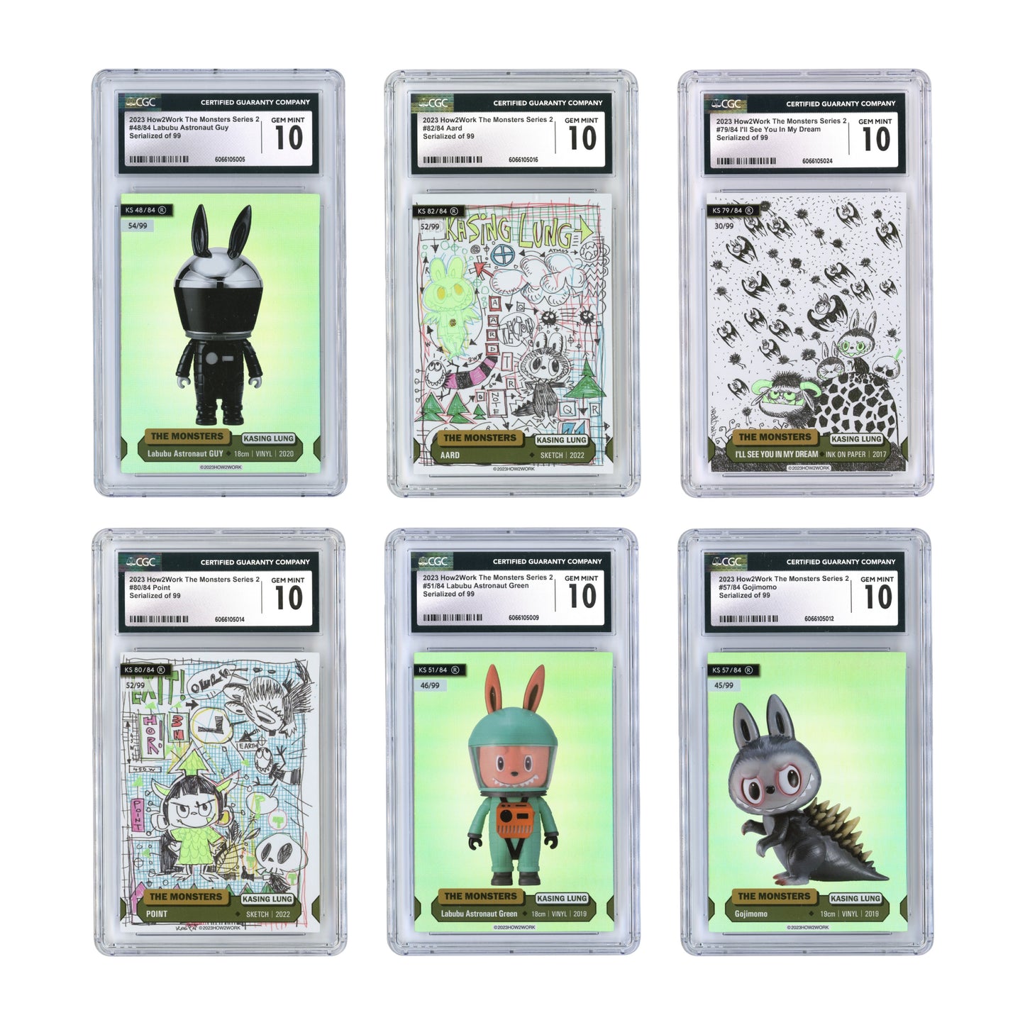 Set of 18 Labubu 2024 How2work The Monster Series 2 CGC