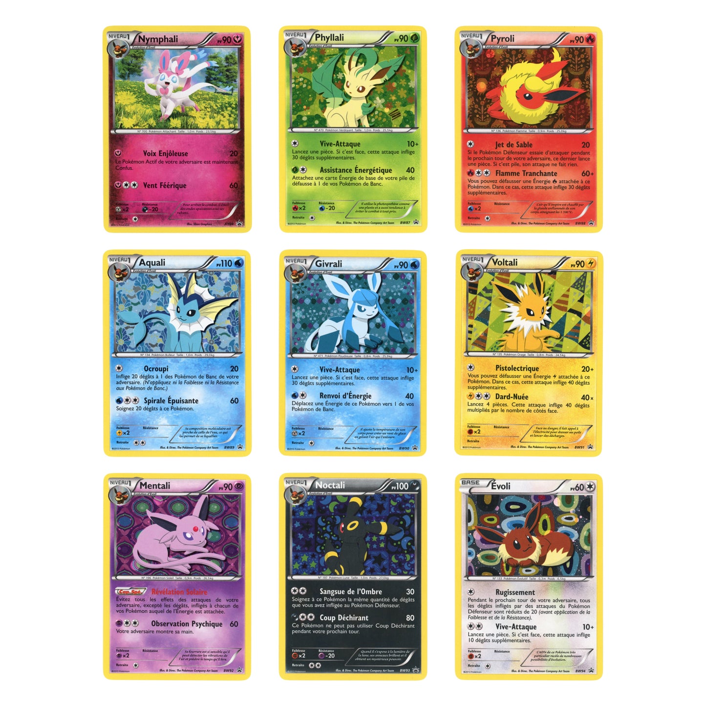 Set of 9 Eevee 2013 Pokemon English Promo