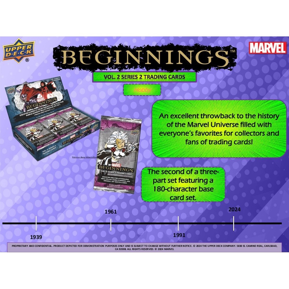 2024 Upper Deck Marvel Beginnings Vol.2 Series 2 Trading Card Hobby Box