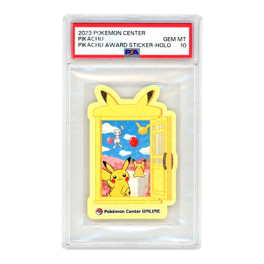 Pikachu 2023 Pokemon Japanese Pokemon Center Pikachu Award Sticker Holo PSA 10