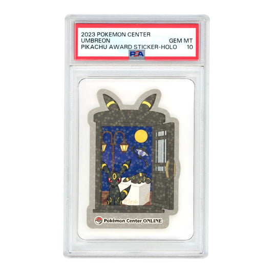 Umbreon 2023 Pokemon Japanese Pokemon Center Pikachu Award Sticker Holo PSA 10