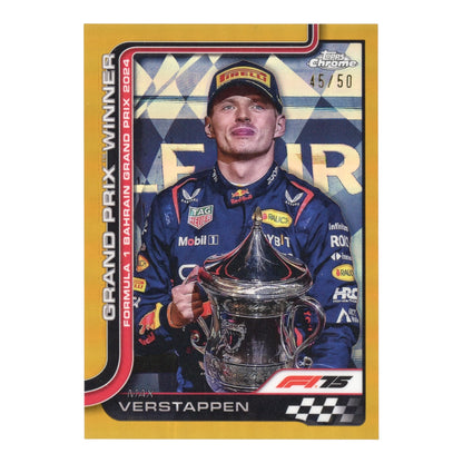 Max Verstappen 2025 Topps Chrome Formula 1 F1 75th Anniversary Gold 45/50 #93