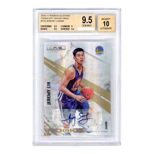 Jeremy Lin 2010-11 Rookies & Stars Longevity Signatures Auto 166/599 Rookie RC #129 BGS 9.5 Auto 10