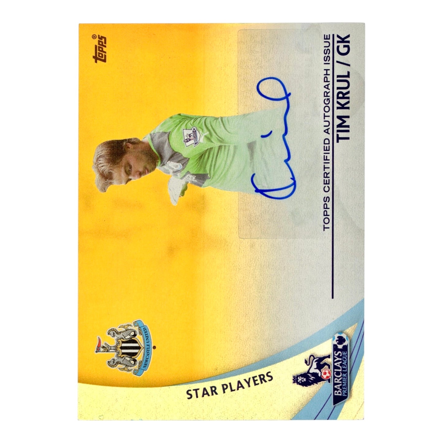 Tim Krul 2013 Topps EPL Premier League Star Players Auto 37/50 #SP-TK