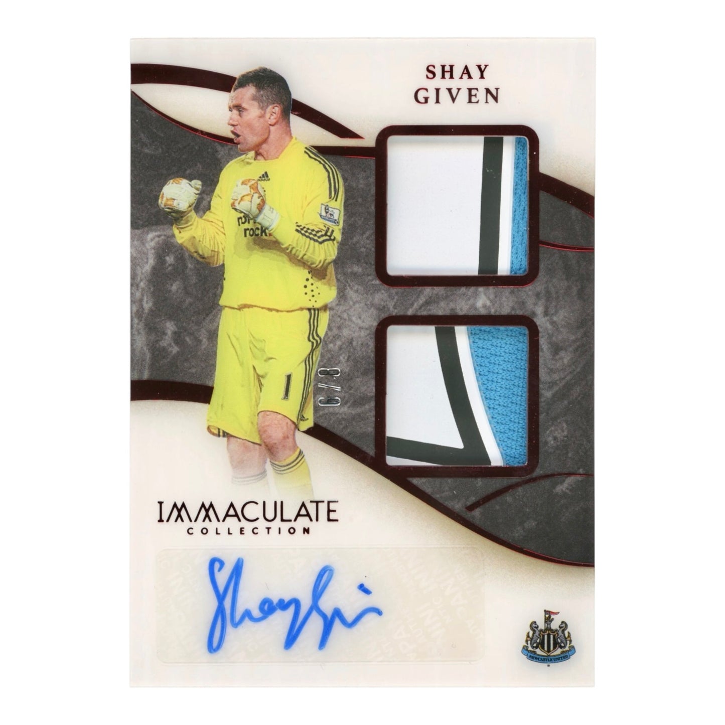 Shay Given 2020 Immaculate Soccer EPL English Premier League Dual Patch Auto 6/8 #DU-SGI