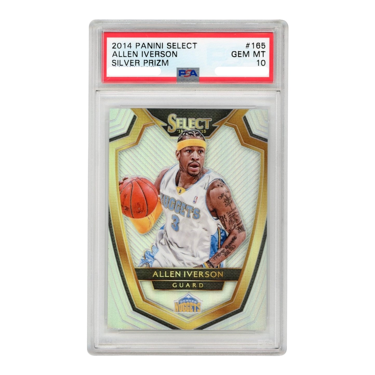 Allen Iverson 2014 Select Silver Prizm #165 PSA 10