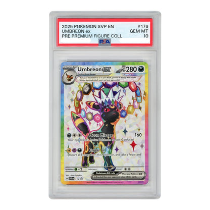 Set Of 2 Umbreon/Espeon ex 2025 Pokemon English Premium Figure Collection Promo #175/176 PSA 10