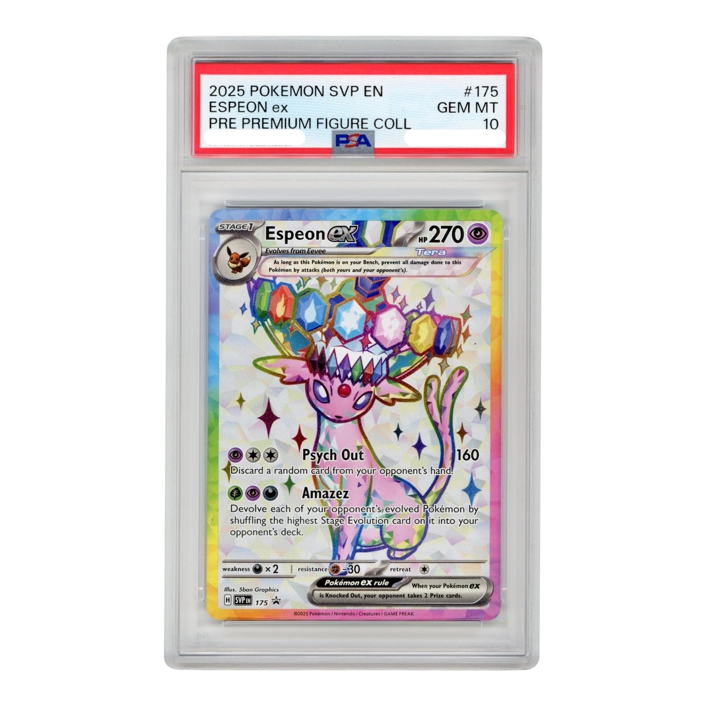 Set Of 2 Umbreon/Espeon ex 2025 Pokemon English Premium Figure Collection Promo #175/176 PSA 10