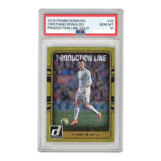 Cristiano Ronaldo 2016 Panini Donruss Production Line Gold #111 PSA 10
